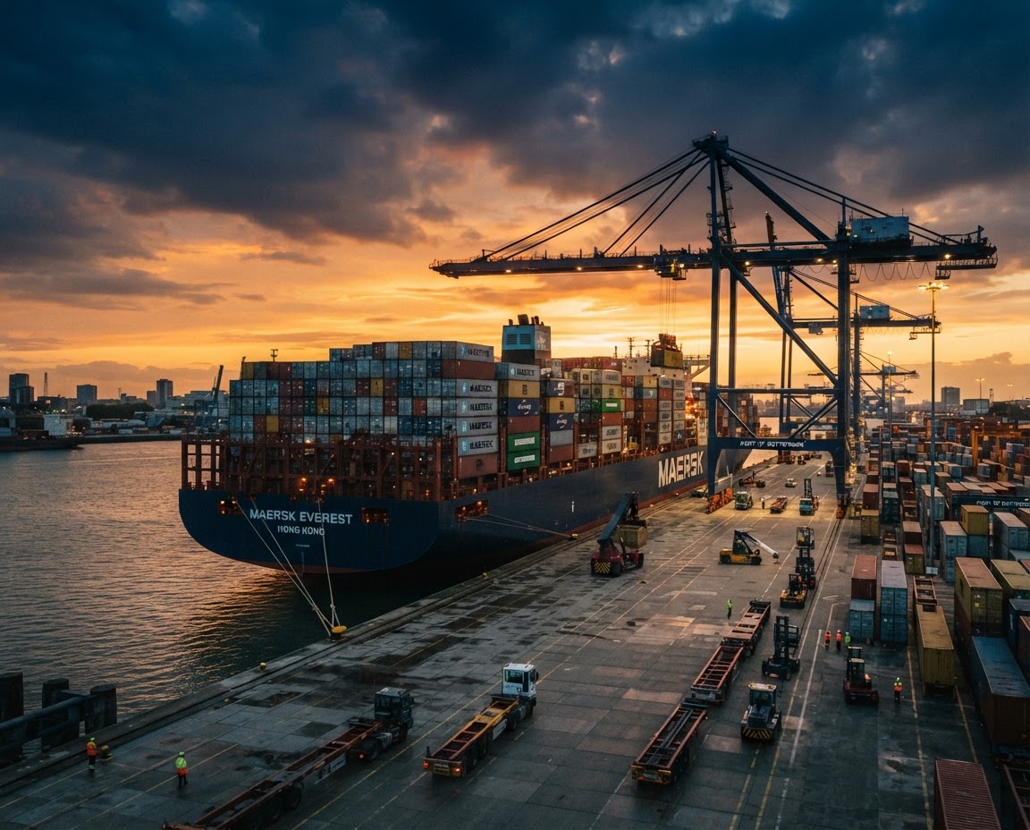 International freight port and shipping operations